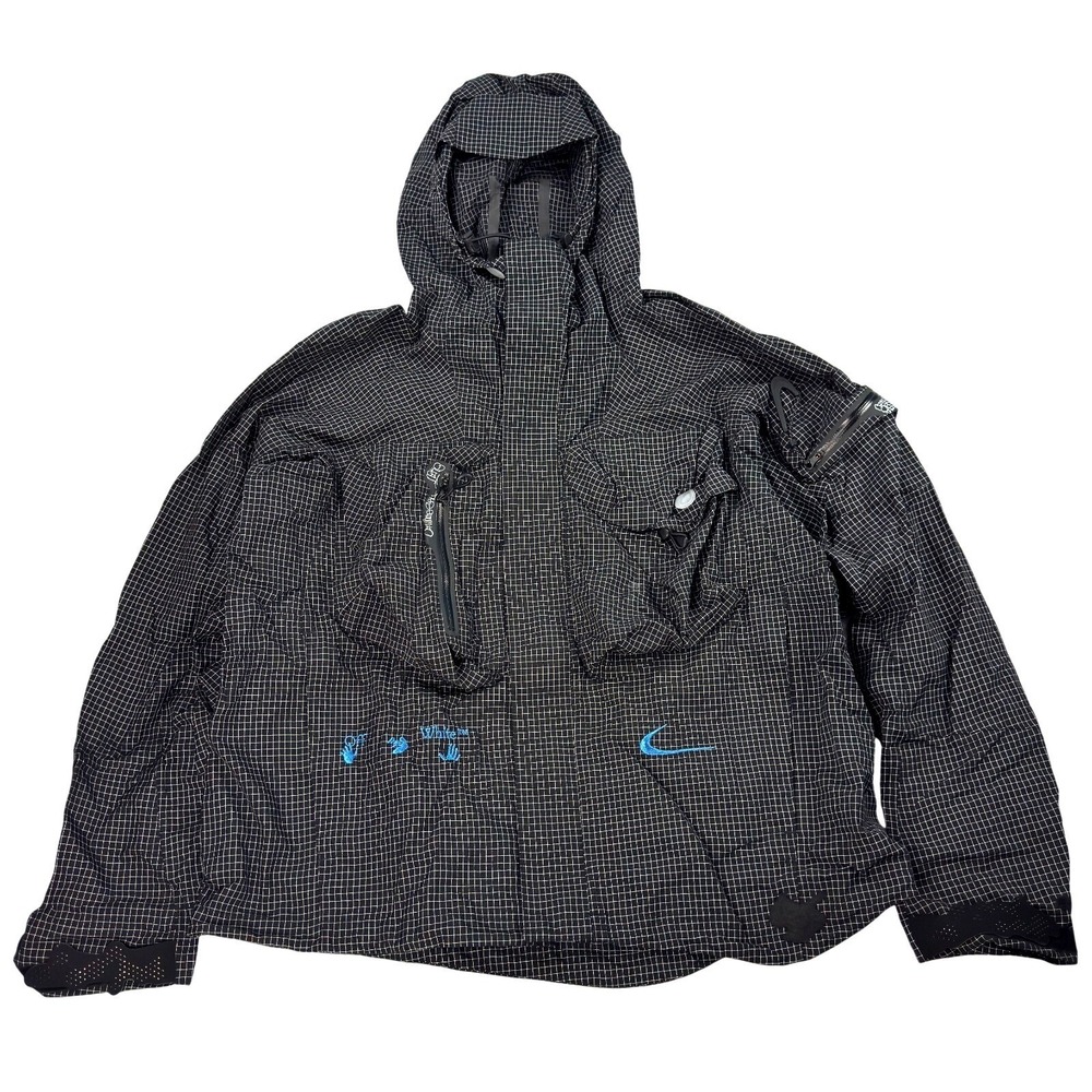 Nike x Off-White CL 004 Windbreaker Jacket Mens Size S Full Zip‎ Black